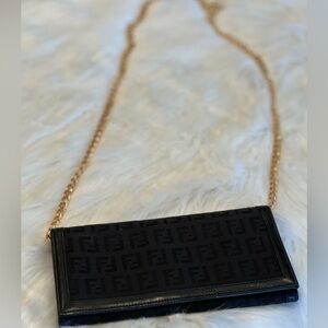 Fendi Zucca Monogram Continental Wallet | Black Canvas & Leather Classic🖤